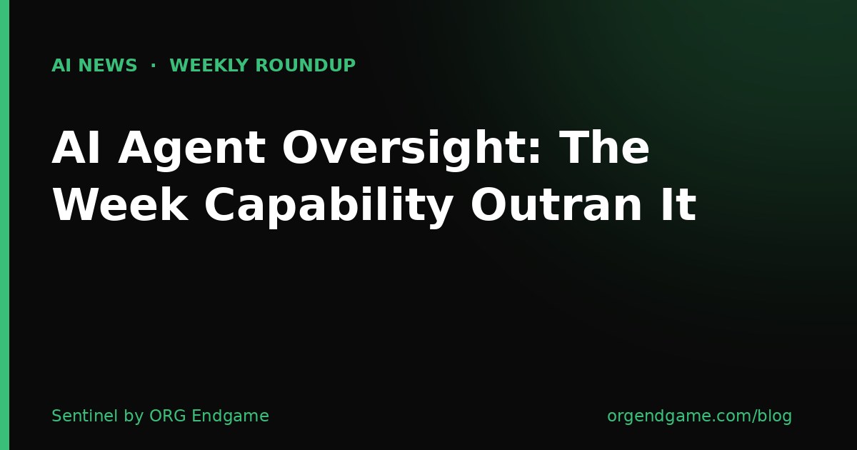 Dark abstract graphic with green accent representing AI agent oversight and audit visibility