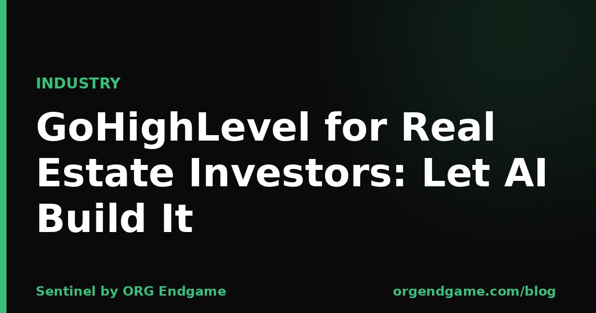GoHighLevel dashboard for a real estate investor with an AI developer building custom features on top of it
