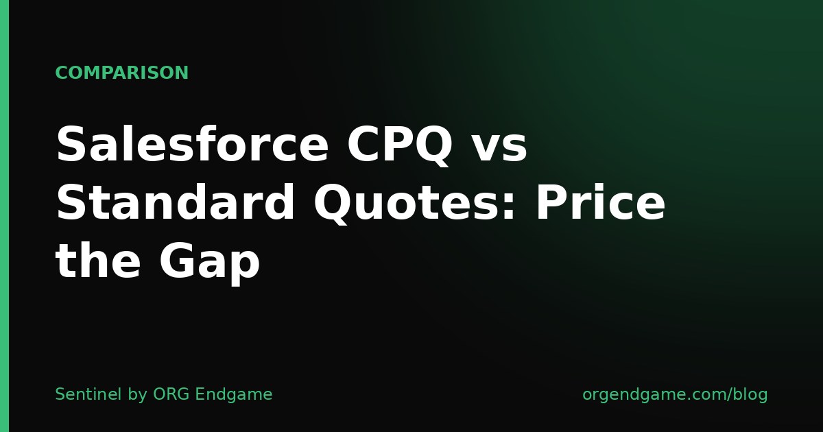 Sentinel cover graphic: Salesforce CPQ vs Standard Quotes: Price the Gap