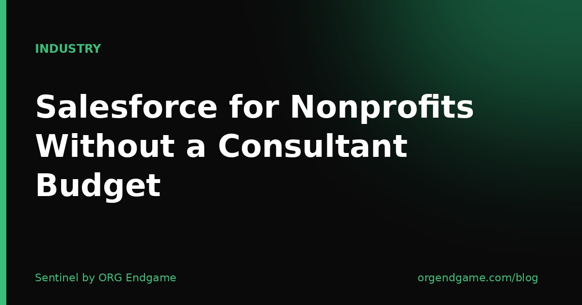 Sentinel cover graphic: Salesforce for Nonprofits Without a Consultant Budget