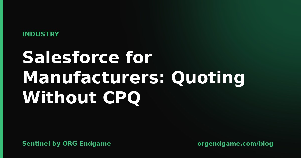 Salesforce quoting for manufacturers — configured product quoting built without CPQ