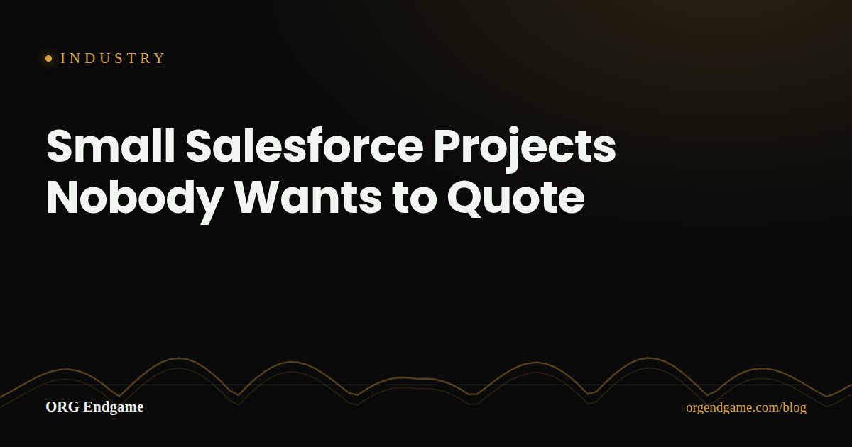 Sentinel cover graphic: Small Salesforce Projects Nobody Wants to Quote